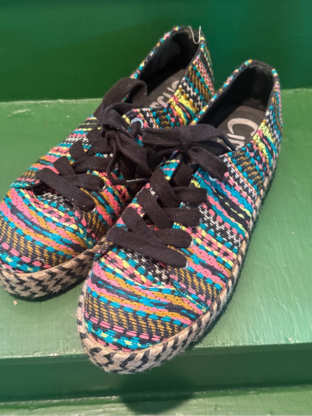 Circus by Sam Edelman Multicolor Woven Espadrille Sneakers - Black Laces